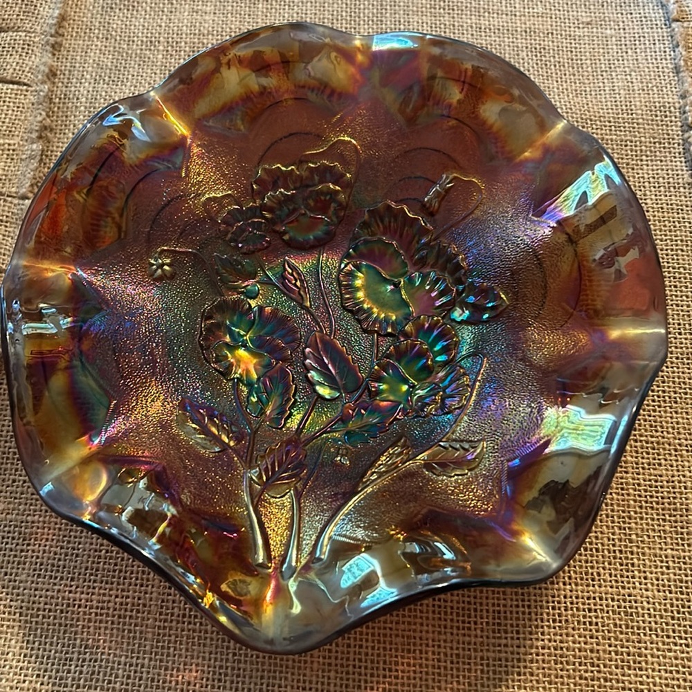 Imperial Amethyst Pansy Bowl